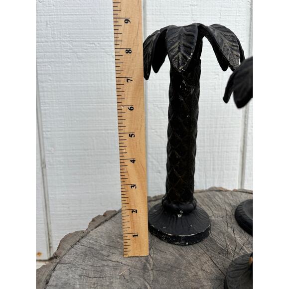 Vintage Palm Tree Candle Sticks, Vintage Beach, Set of 3 - Picture 4 of 8